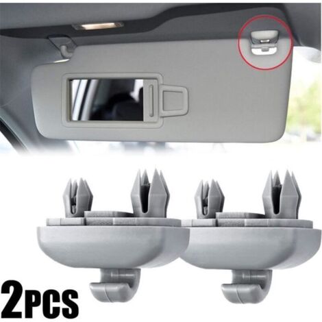 Bardusch-Clips de pare-soleil - Pour Audi - 2pcs - Gris - Remplacement direct - Compatibilité étendue