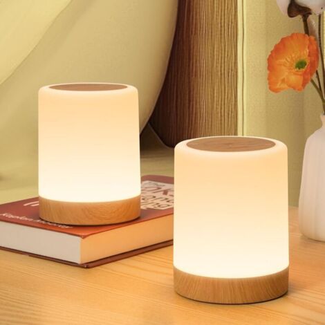 Bardusch-Lot 2 lampes chevet USB – tactile, 256 couleurs, 3 modes, 5 niveaux, minuteur, adulte/déco (1/4)