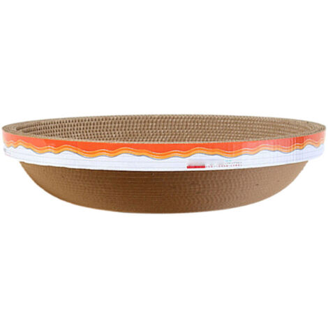 Bardusch-Griffoir ovale en carton pour chat, grand lit pour chat, tapis à griffer, boîte à griffer, protection des meubles, jouet d'éducation (1/4)