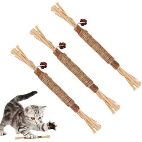 Bardusch-Jouets pour chats d'intérieur, jouets interactifs à base de cataire, jouets à mâcher pour le nettoyage des dents des chatons (1/4)