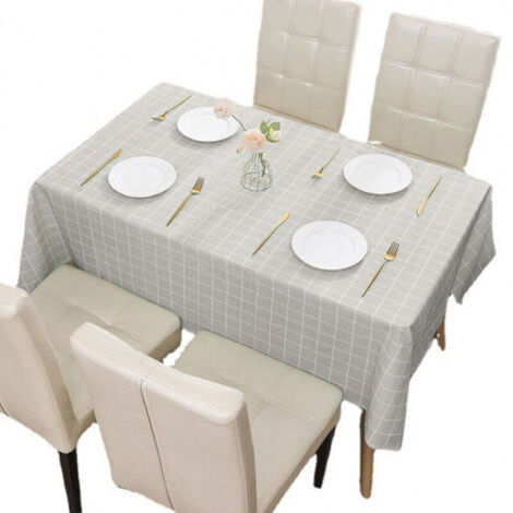 Bardusch-Nappe PVC gris carreaux 137×180 cm, imperméable/anti-taches, facile nettoyage, pique-nique/extérieur (1/4)