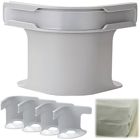Bardusch-Supports draps housses lot de 4 porte matelas antidérapants bandes fermeture toutes tailles gris (1/4)