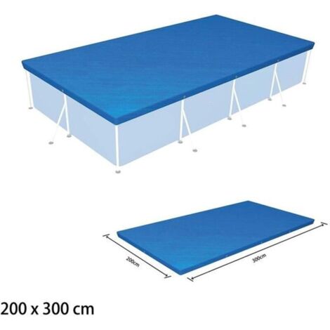 Bardusch-Bâche de Protection - Piscine Rectangulaire - Bleu - 3m x 2m (1/4)