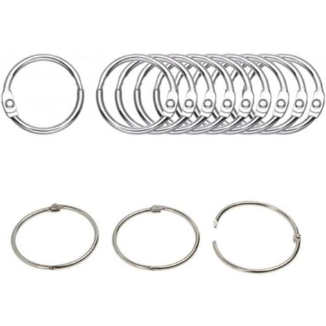 Bardusch-10 pièces Anneaux de Rideau à Ouvrir, Anneaux de Rideau de 15 mm, Anneaux de Rideau, Anneaux Ronds, Pinces à Rideaux, Argent (1/4)