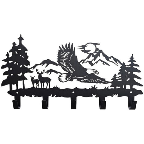 Bardusch-Porte-clés mural, porte-clés en métal, organiseur de clés mural, panneau porte-clés suspendu avec crochets, crochets pour clés pour couloir, entrée, bureau, cuisine (1/5)
