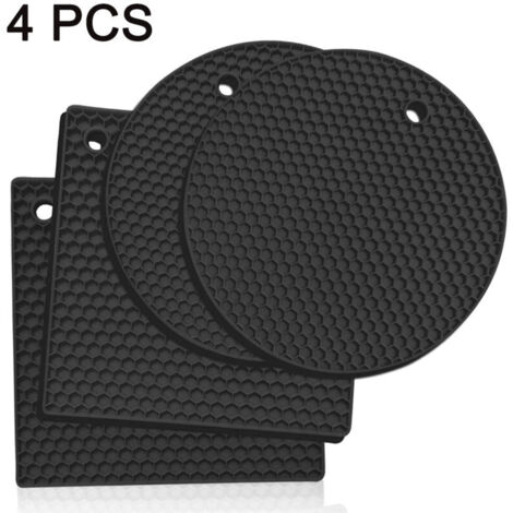 Bardusch-Lot de 4 sets de table en silicone alimentaire alvéolé, imperméables et isolants thermiques, résistants aux hautes températures. (1/4)