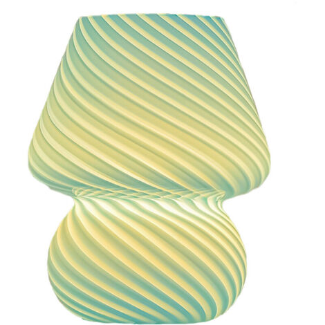 Bardusch-Lampe champignon, lampe de chevet champignon en verre, petite lampe de chevet rayée, lampe tourbillon (1/5)