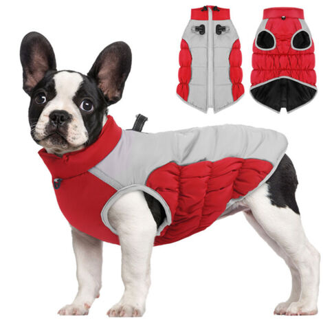 Bardusch-Veste d'hiver chaude pour chien avec harnais intégré, gilet en polaire réfléchissant imperméable et coupe-vent avec fermeture éclair pour chiens de taille moyenne// (1/5)