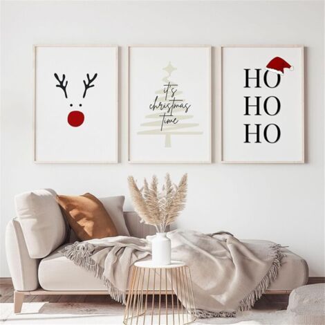 Bardusch Lot de 3 posters de Noël, images d'hiver, décoration de Noël, images d'art de Noël, ornements de Noël, images modernes sans cadre, poster mural pour le salon et la chambre à coucher (20x30 cm (1/5)