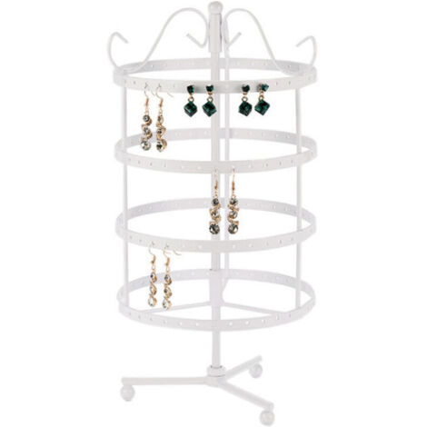 Bardusch Blanc Porte-Bijoux, Porte-Boucles d’Oreille 4 étages (1/3)
