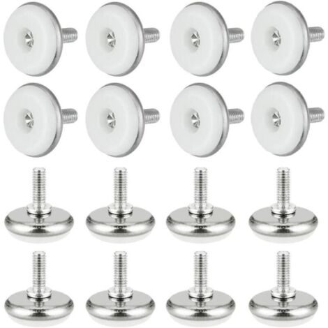 Bardusch 30 PCS Pied de Meuble a Visser M6, Pieds de Nivellement Meuble en Fer et Plastique, Pied de Table Chaise Antidérapant, M6 Pied Meuble pour Protection Sols de Meubles Contre Le Bruit (Blanc) (1/5)