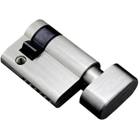 Bardusch Cylindre de serrure, 45 mm à ouverture unique entièrement en cuivre avec bouton pour portes dissimulées, portes de secours, portes de séparation, 45 x 32,8 mm (chrome vif) (1/5)
