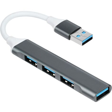 Bardusch Hub USB 3.0 4 Ports, Data Hub USB Ultra Fin, Rallonge USB 3.0 Transfert de Données à Haute Vitesse pour MacBook, Clés USB, Notebook PC, Portable, Disques Durs Externes, etc (1/5)