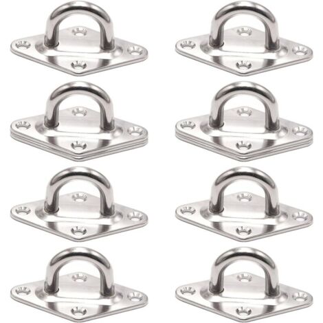 Bardusch 8 Pièces Pontet INOX, Anneau Arrimage, Anneau Arrimage Remorque, pour l'arrimage Chargement des Remorques, Bateaux, Voitures, etc. (M5) (1/5)