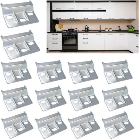 Bardusch 14 Pièces Rail De Suspensio Pièce De Suspension D'armoire Plaque Support Mural Connecteur De Meuble Cintres Pour Plaque Murale En Acier Pour Armoire Penderie Meubles (1/5)