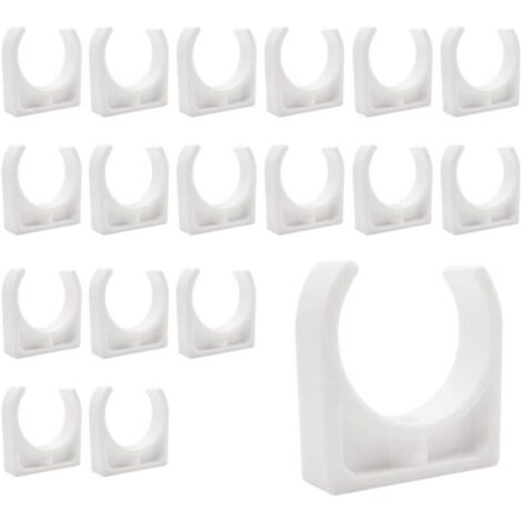 Bardusch Clips de Tuyau en Plastique,18 pièces Support en U pour tuyau en PPR,Pour la plomberie et la tuyauterie,Vis non incluses(Diamètre intérieur 40mm) (1/5)