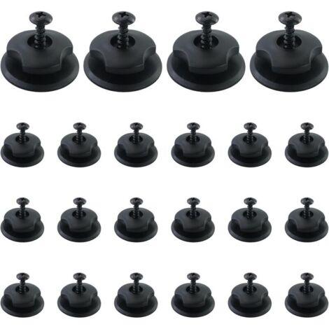 Bardusch A Lot de 22 accessoires de remorque, fixation de bâche avec vis, boutons de bâche robustes, boutons de fixation en plastique, crochets de bâche, remorques, parfaits pour la fixation de filets (1/4)