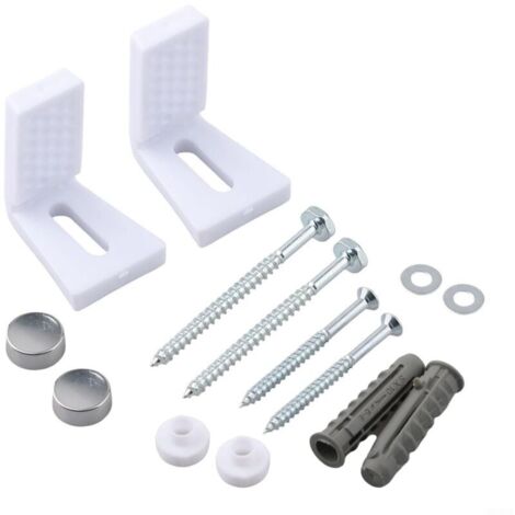 Bardusch Kit Fixation WC au Sol,Vis Fixation WC, Fixation sur Pied Toilet, Kit de Fixation Cuvette WC y Compris Bouchon d'Extension, Support de Montage pour Fixation/Pièces de Rechange (1/5)