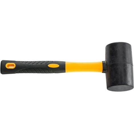 Bardusch Maillet Caoutchouc Noir Ø 55 mm – Marteau Universel de Petite Taille pour Carreleur, Carrossier, Maçon, avec Manche Bi-Matière 2K pour Carrelage et Pavage (1/5)