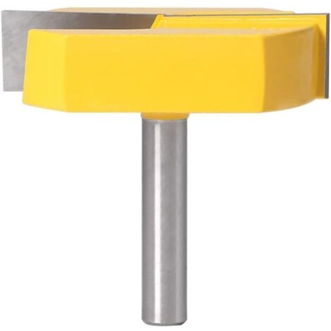 Bardusch Fraise Defonceuse 8mm, Fraise Rabotage de Surface de Nettoyage de Fond, T-Track Routeur à Rainure en T Forme Routeur Bits, 8x57mm en Bas, Lame Jaune (1/5)