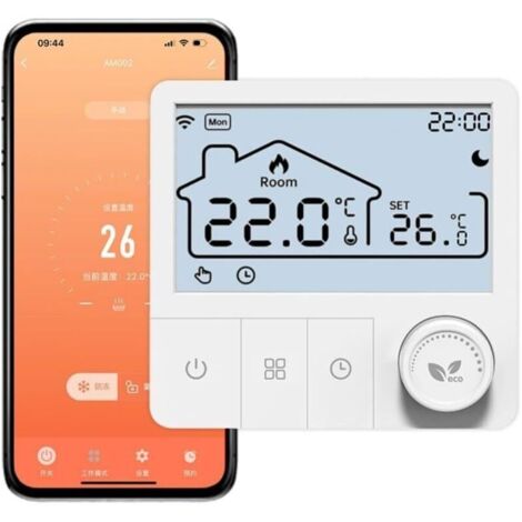 Bardusch Thermostat de chaudière intelligent WiFi compatible avec les assistants vocaux et la gestion à distance via l'application ForTuya, prend en charge les modes manuels et automatiques avec plani (1/5)