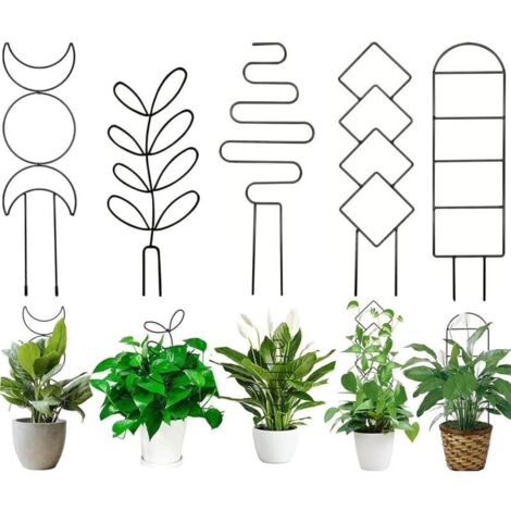 Bardusch treillis pour plantes grimpantes – Supports pour plantes d'intérieur – Fil de fer – Petit treillis avec feuillage grimpant – Décoration (1/5)