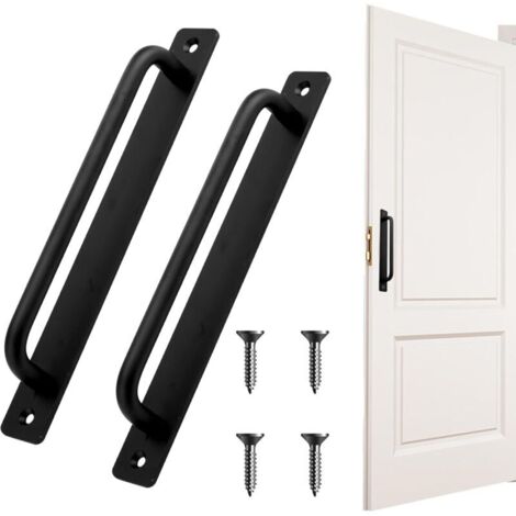 Bardusch Poignée de Porte Coulissante en Acier Inoxydable - Lot de 2 Poignées Porte avec Vis, Design Moderne pour Armoires, Granges, Fenêtres (21x2.5cm) (1/5)