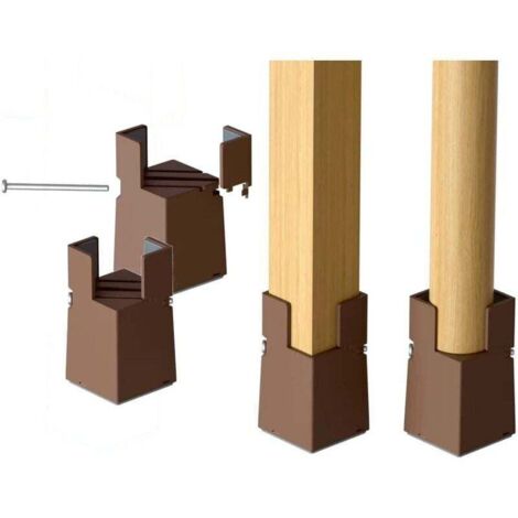 Bardusch – Ensemble de 4 rehausseurs de lit réglables 22-42mm – Acier solide – Hauteur 5 cm – Capacité 500 kg – Pour pieds de meubles marron