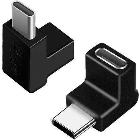 Bardusch Adaptateur USB C 90 Degrés Angle Droit (Lot de 2), Adaptateur Coudé OTG USB-C 3.1 Femelle à Mâle Compatible avec MacBook Pro, Samsung Galaxy, Téléphones Type-C et Plus (1/5)