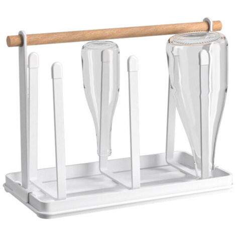 Bardusch (Blanc)Egouttoir Bouteille et Porte Tasse pour Rangement Cuisine, 6 Etagere Cuisine Bouteille en Métal, égouttoir Bouteille pour Rangement Cuisine Gain de Place (1/5)
