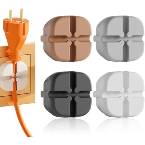 Bardusch 4 Silicone Protection Prise Electrique Sécurité Enfant Anti-Strom Anti-Poussière & Gestion de Câbles (1/4)