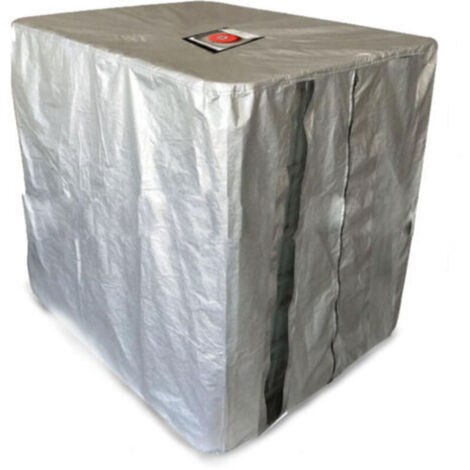 Bardusch Bâche de réservoir d'eau, Bâche Couverture Réservoir IBC pour Cuve 1000L, Capôt de Protection Container Citerne Eau, Anti-poussière Anti-UV Anti-Pluie, 120x100x116cm (Gris) (1/5)