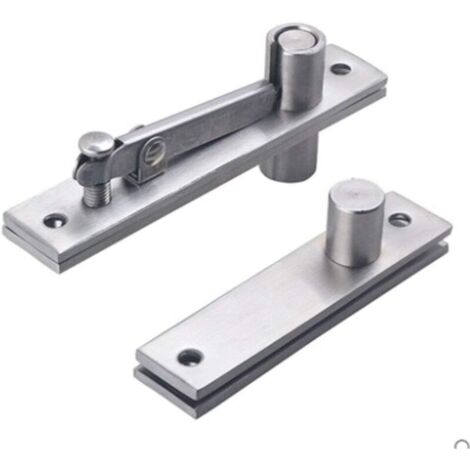 Bardusch Lot de 2 charnières de porte pivotantes à 360 degrés de rotation cachée en acier inoxydable robuste avec vis de fixation (128 x 23 mm) (1/5)