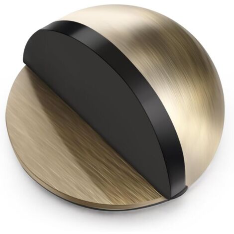 Bardusch Butée de Porte de Sol Auto-Adhésives Butée de Porte en Acier Inoxydable Ovale Arrêt de Porte Poli avec Colle Butoir de Porte en Demi-Lune pour Protection de Mur Porte en Verre (Couleur Bronze (1/5)