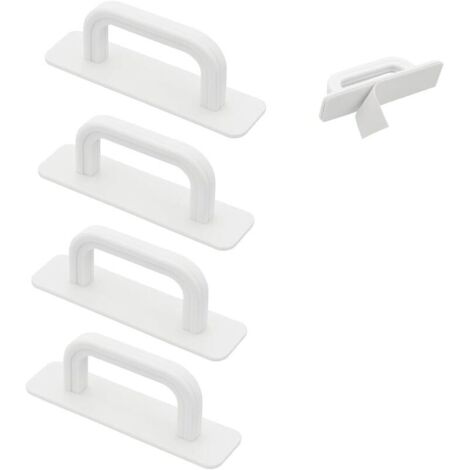 Bardusch 4 Pièces Poignées de Porte, 10 x 2.5 cm Blanches Adhésives Poignée de Porte de Balcon Poignée de Porte de Terrasse Extérieure, Poignées Autocollantes pour Armoires de Cuisine Penderie (1/5)