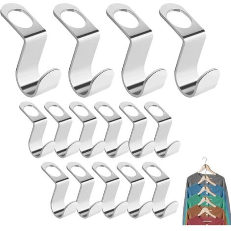 Bardusch Cintre peu encombrant Empileur de vêtements en connecteur en acier inoxydable - Fournitures d'organisation de placard peu encombrantes pour les costumes de loisirs les pantalons les t-shirts (1/5)
