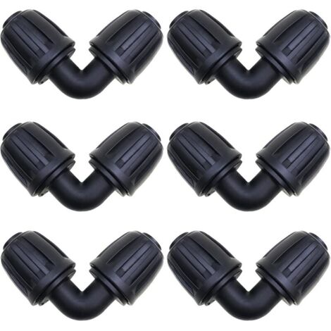 Bardusch Accessoires d'irrigation, 6 Pcs Connecteurs Coudés, Raccord Arrosage 16 mm, Connecteur de Tuyau D'irrigation de Jardin, pour connecteurs d'irrigation de Jardin Tuyau PE (1/5)