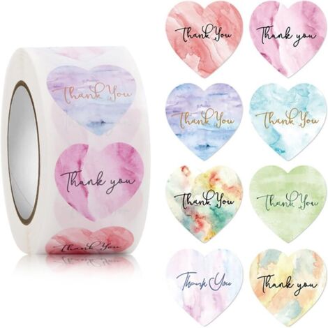 Bardusch Lot de 500 étiquettes autocollantes en forme de cœur 25 mm pour enveloppes, cartes, mariage, Saint-Valentin (1/5)