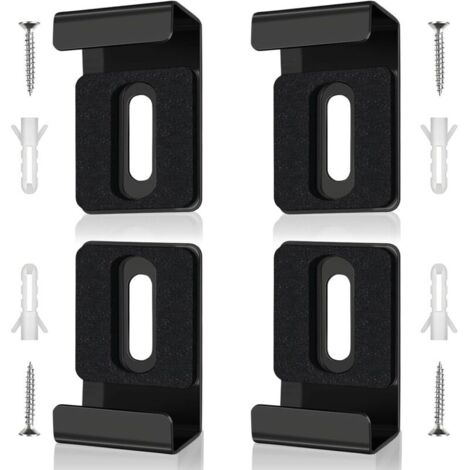 Bardusch 4 Pièces Fixation Miroir, Noir Fixation Mural pour Miroir, Acier Inoxydable Supports de Miroirs Muraux, Comprend des Vis et des Tubes D'expansion, pour Miroirs de (1/5)