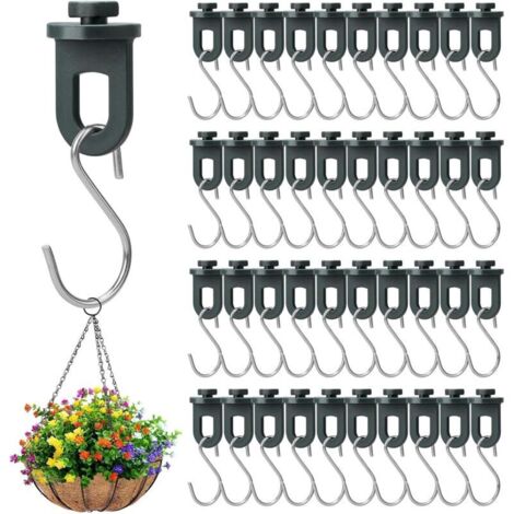 Bardusch Lot de 100 accessoires de serre - 50 clips de serre + 50 crochets de suspension pour serre - Support stable pour plantes intérieures - Pour étagère intérieure, jardins de serre, pots (1/5)