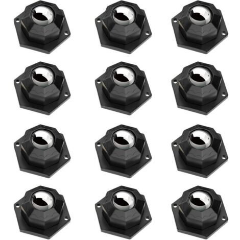 Bardusch 12 pièces Roulettes pour Meubles Adhésives Roulette Charge Lourde Roulette Pivotante avec Vis pour Petits Meubles, Boîte de Rangement, Étagères (Noir) (1/5)