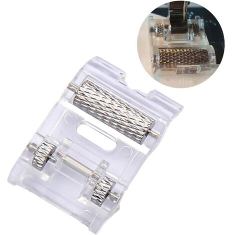 Bardusch 2PCS Machine à Coudre Kit Pieds-de-Biche, Pied de Biche de Rouleau de Téflon Antiadhésif Pied Presseur à Coudre Multifonctions Transparent Compatible avec Diverses Machines à Coudre (1/5)