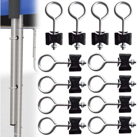 Bardusch Lot de 12 vis de rechange pour trampoline, entretoises de trampoline, kit d'accessoires de trampoline, fixation pour grand trampoline et petit (1/5)