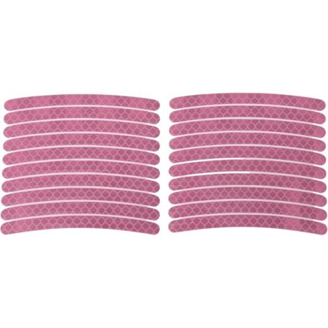 Bardusch 20 Pcs Arc Roue Jante Autocollants Voiture Roue Jante Rubans Décoration Autocollants Pour 14-22" Néon Rose Réfléchissant Pet (1/5)