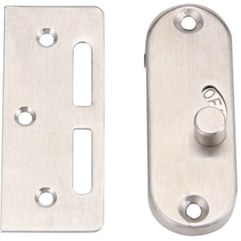 Bardusch Serrure de porte coulissante à droit avec boucle de verrouillage de porte coulissante et verrou de porte de grange (1 paquet d'argent) (1/5)