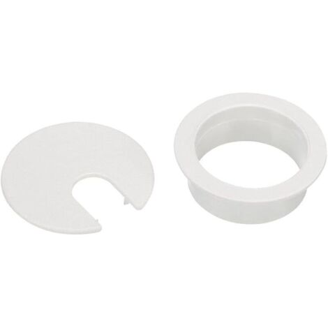Bardusch Lot de 10 œillets de Bureau, 35mm Passe-câble de Bureau Passe-câble de Bureau, Solution Idéale pour Le Bureau et la Maison Câble de Table, avec Scie Cloche (Blanc, 35mm) (1/3)