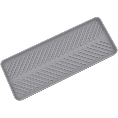 Bardusch Bac d'évier en silicone pour cuisine et salle de bain pour une organisation efficace des éponges et des objets (gris) (1/3)