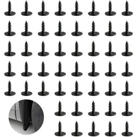 Bardusch Kit de 50 vis auto-taraudeuses M5 x 16 mm, Acier au manganèse de haute qualité, Résistant à la rouille et à la corrosion, Design de filetage affûté, Compatible avec plusieurs voitures (noir) (1/5)
