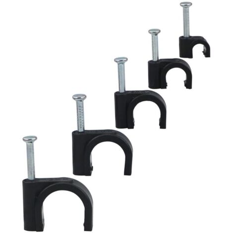 Bardusch Attaches-câbles avec fixation murale, lot de 500, pour l'organisation des fils, câbles, lignes TV et de communication (4/6/8/10/12 mm), noires (1/5)
