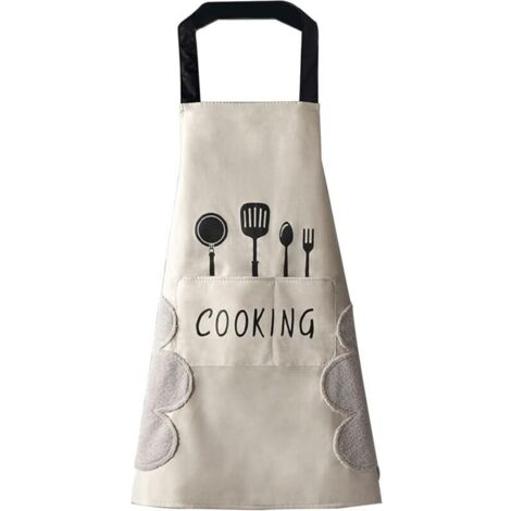 Bardusch Tablier de cuisine pour femme avec poches pour essuyer les mains, grande poche, essuyage à la main, imperméable pour la cuisine et la pâtisserie (1/5)